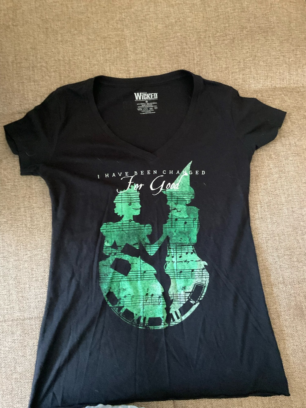 Wicked Logo Black Short Sleeve Tee with Green Print